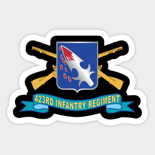 423rd Infantry Regiment - DUI w Br - Ribbon X 300 Sticker